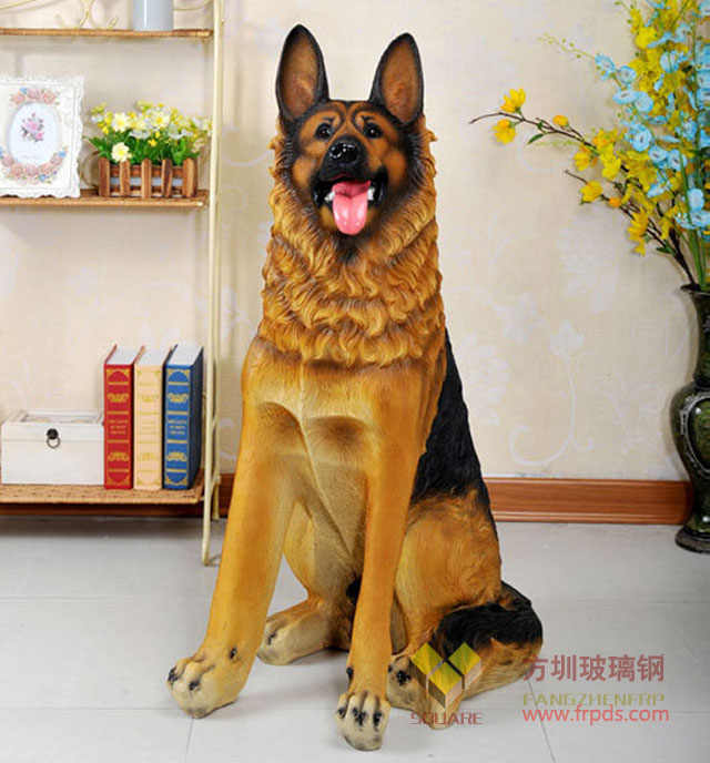 仿真狼狗玻璃鋼動(dòng)物雕塑