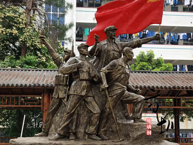 仿銅抗日戰(zhàn)爭(zhēng)玻璃鋼人物雕塑