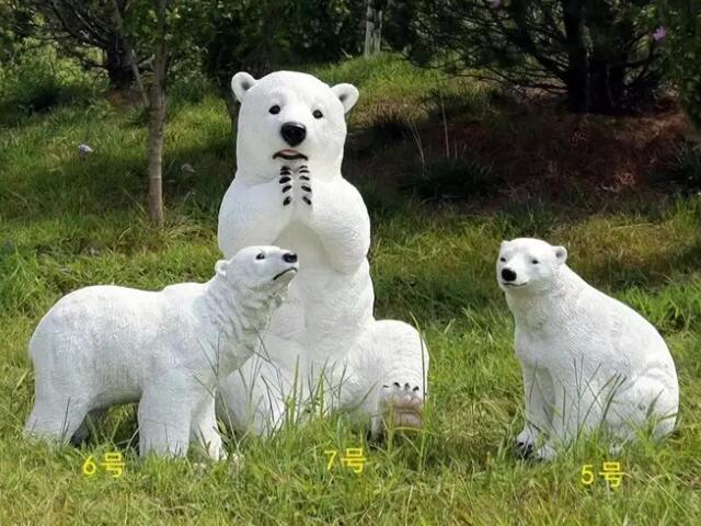 仿真玻璃鋼北極熊動物雕塑