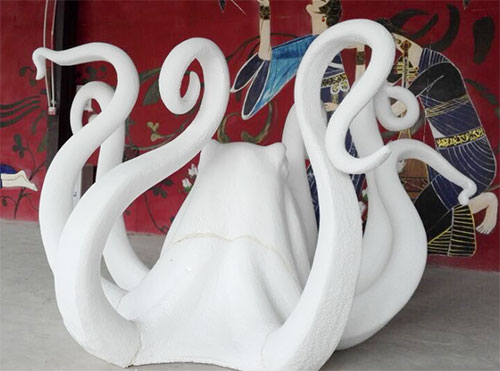 玻璃鋼章魚雕塑